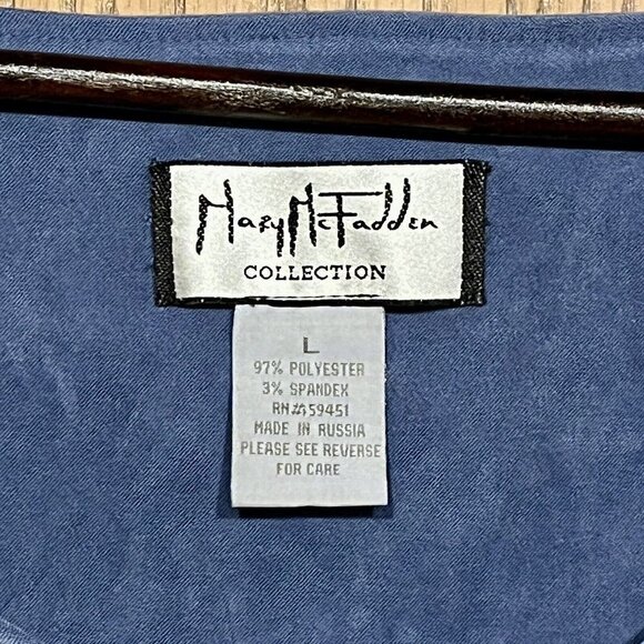 VTG‎ Mary McFadden Collection L Maxi Dress Embroidered Suede Velvet Look Jumper - Picture 13 of 16